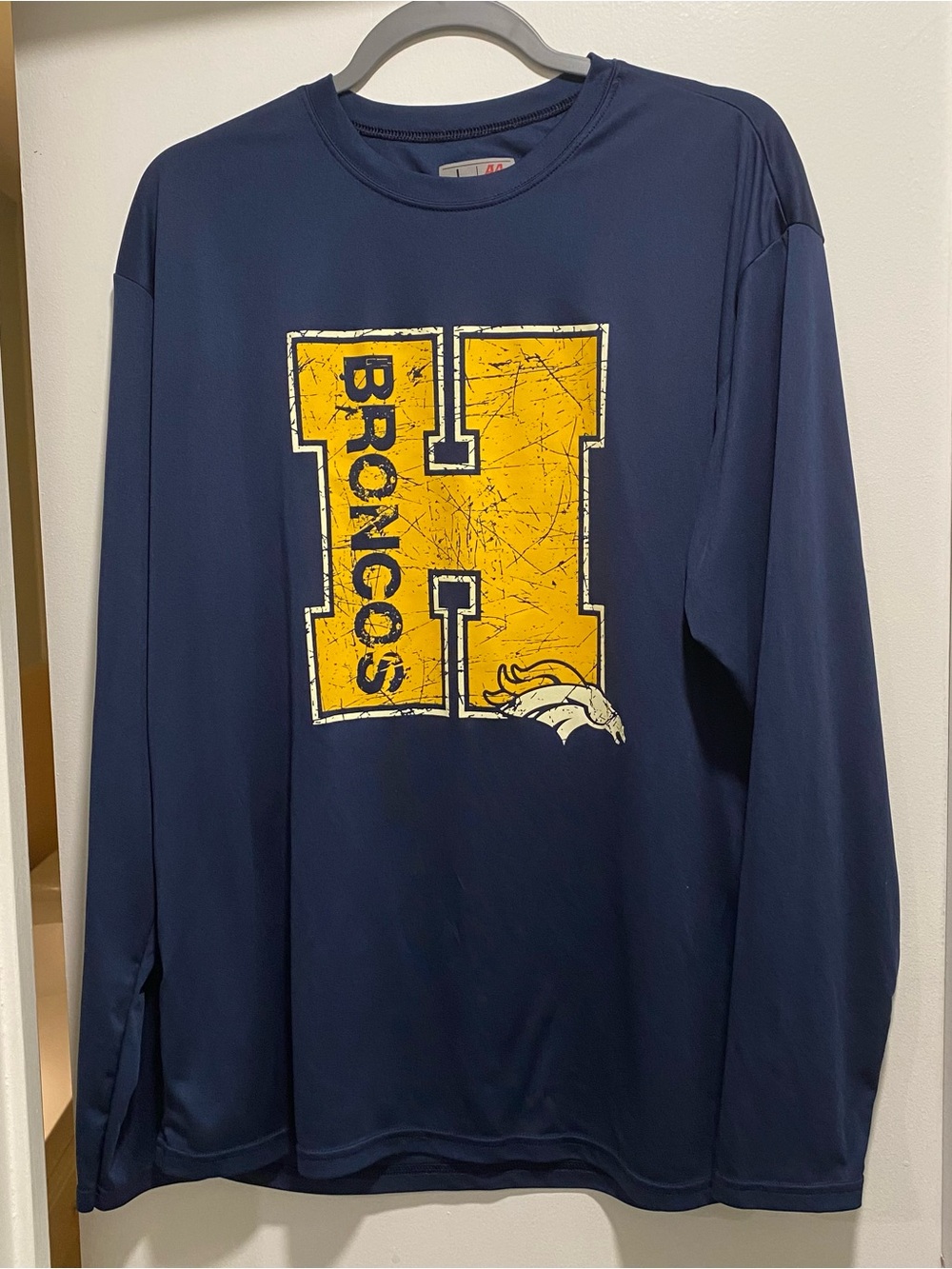 Sam Houston Broncos Long Sleeve Performance Tee - Navy/Yellow